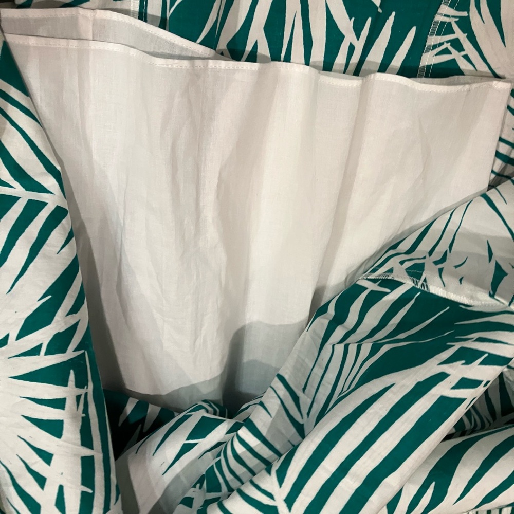 Milly Green and White Leaf Print Dress Size 8 - Picture 7 of 9